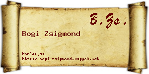 Bogi Zsigmond névjegykártya