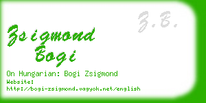zsigmond bogi business card